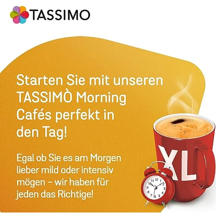 Tassimo Morning Café Mild XL, 5er Pack, Frühstücks Kaffee, Morgen Kaffeekapsel, Gemahlener Röstkaffee, 105 T-Discs – Bild 4