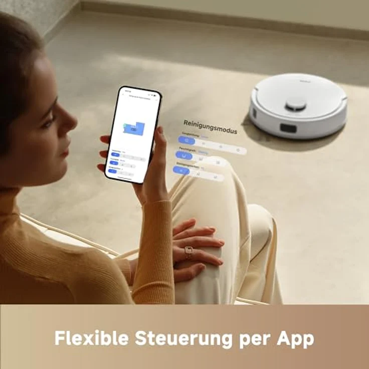 Dreame Mova E20 Plus, Saug- und Wischroboter mit automatischer Leerung, LDS Navigation, 5000 Pa Saugkraft, 2 in 1 Funktion, Weiß – Bild 7
