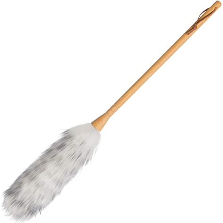 Bürstenhaus Redecker Lammfellstaubwedel, 75 cm, sanft zur Reinigung empfindlicher Oberflächen, geöltes Buchenholz – Bild 1