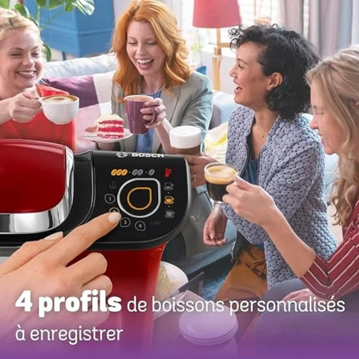 Bosch Hausgeräte TAS6503 Tassimo My Way 2 Kapselmaschine, über 70 Getränke, Personalisierung, vollautomatisch, BRITA Wasserfilter, 1500 W, rot – Bild 4