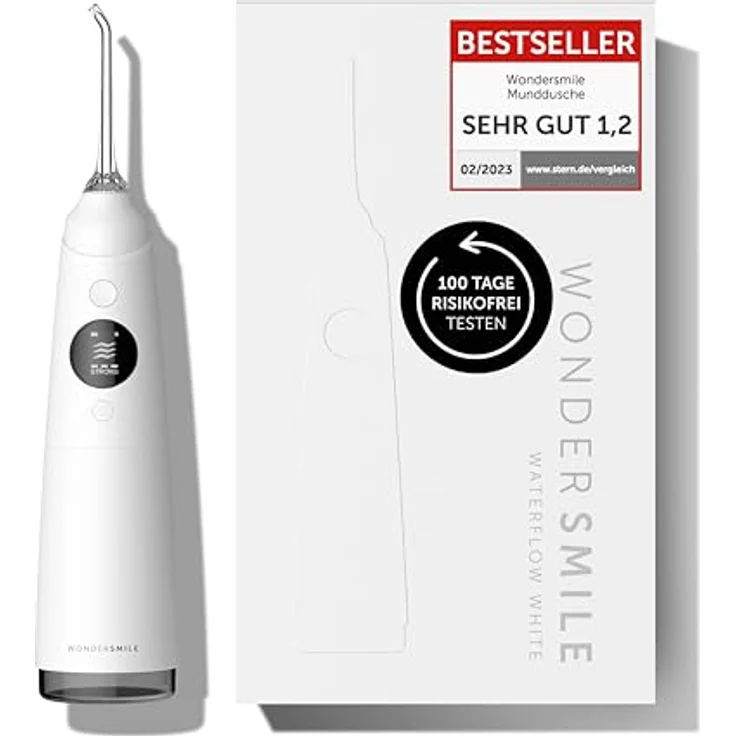 WonderSmile Munddusche PRO - SmoothFlow-Technologie - 5 Modi - PowerAkku (Schwarz) – Bild 1