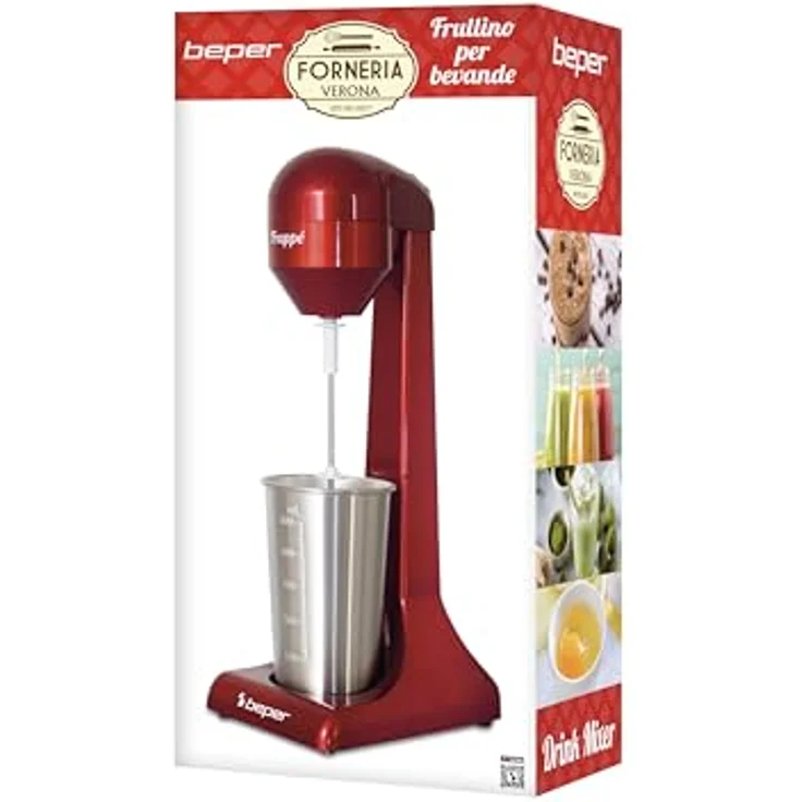 Beper Elektrischer Standmixer für Milchshakes, Frappés, Smoothies und Cocktails, 2-Gänge, Aluminiumbehälter 0,5 l, 100 W Silber – Bild 6