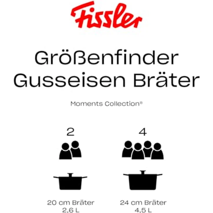 Fissler Moments Collection Gusseisen-Bräter rund (Ø 24 cm), emaillierter Cast-Iron Topf mit AromaStar-Funktion, für Induktion, elfenbeinweiß – Bild 2