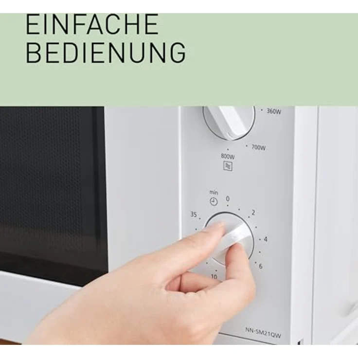 Panasonic NN-SM21QWEPG Solo-Mikrowelle, 20L, 800 W, 5 Leistungsstufen, kompakt, weiß – Bild 5