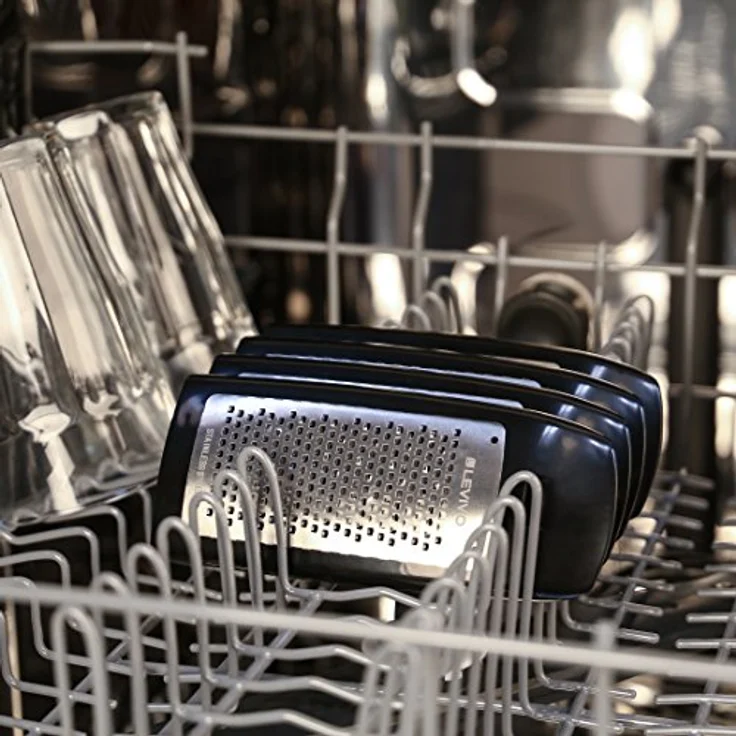 Levivo Erweiterungs-Set für Käsereibe, 4-TLG, Edelstahl, Zusatz für Käse Reibe, Käsehobel Erweiterungsset, Käse Hobel Aufsatz, Käsereibe Aufsätze, 7,5 x 5,5 x 16,5 cm, 4-Einheiten, schwarz – Bild 6