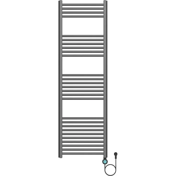 Belvit Elektrischer Badheizkörper 1600x500 mm, Dunkelgrau, 700 W mit WiFi Thermostat und verschiedenen Heizmodi