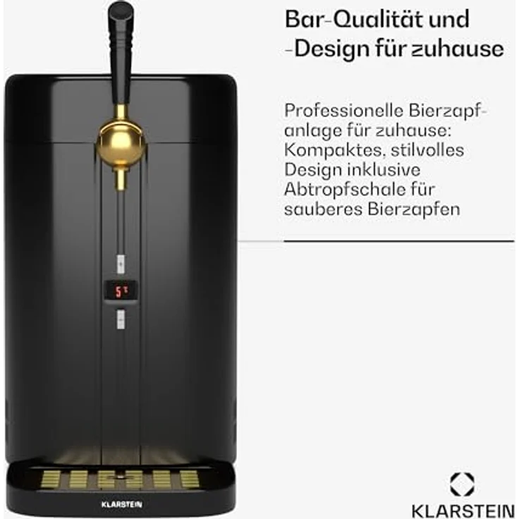 Klarstein FrostBrew Bierzapfanlage, Zapfanlage für 5 L Fässer mit CO2-Drucksystem, thermoelektrischer Kühlung und LED-Beleuchtung, 60W – Bild 2