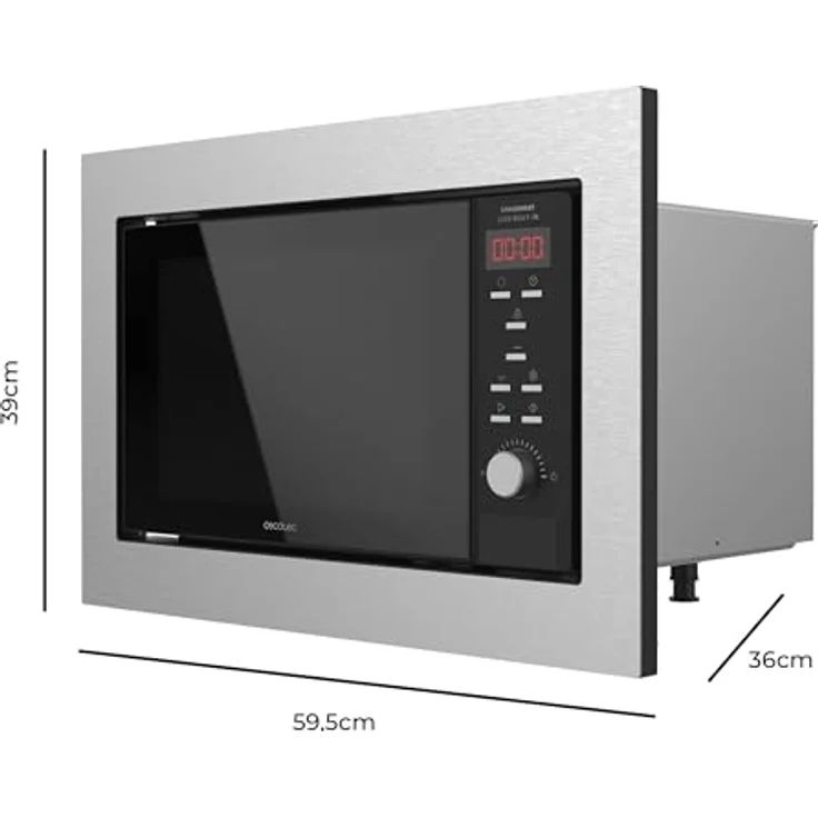 Cecotec Digital GrandHeat 2350 Mikrowelle mit Grill, Einbaugerät, 900 Watt, 23 Liter Garraum, silber, Edelstahl – Bild 3