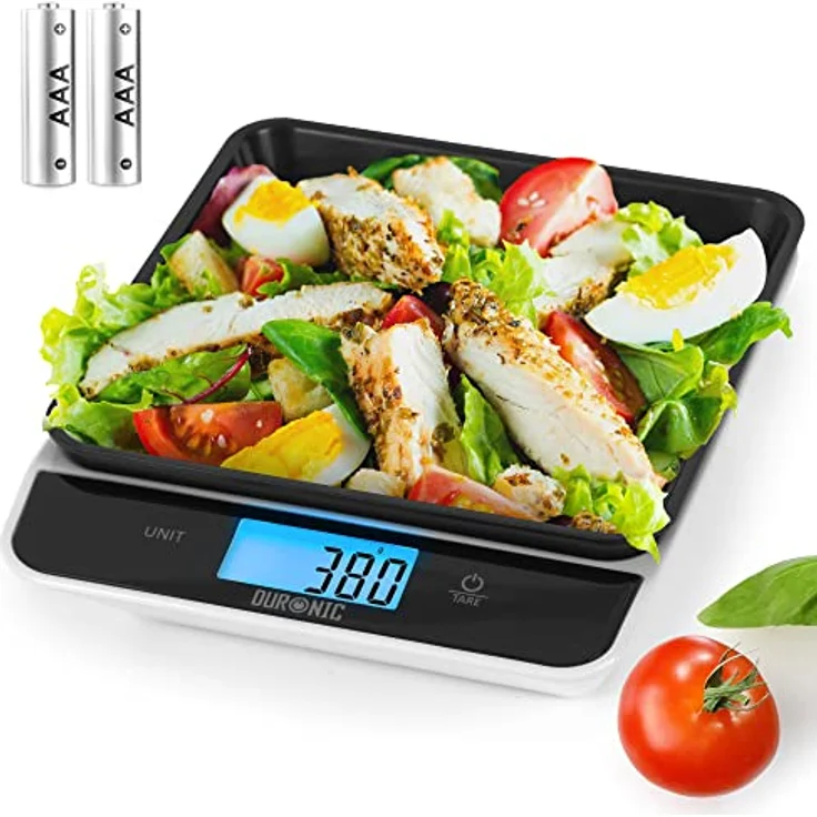 Duronic KS100 BK Küchenwaage | 5 kg Digitalwaage mit 1,2 L abnehmbarer Schüssel | 1 g grammgenau Präzision-Feinwaage | Haushaltswaage mit Tara-Funktion | Digitale Waage mit Hold-Funktion | Zum Kochen – Bild 1