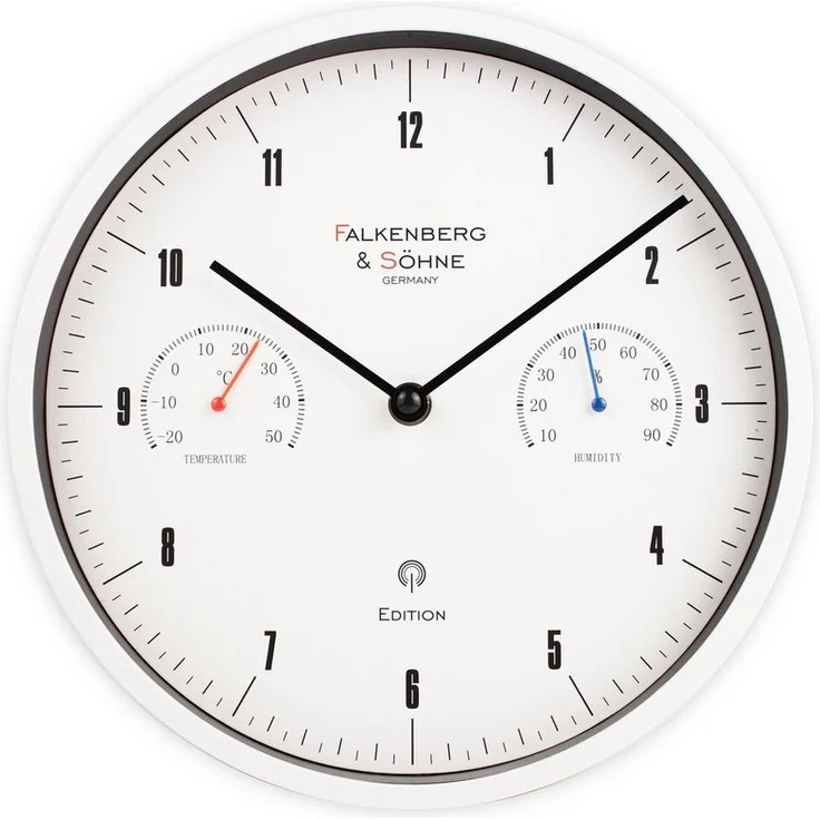 Falkenberg & Söhne Funkwanduhr 250 mm mit Thermometer und Hygrometer - Preisvergleich – Bild 1