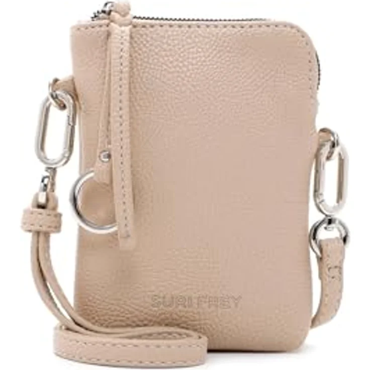 Suri Frey Handyetui Debby, Umhängetasche in Beige, vegan, Echtleder-Optik, 13 x 18 x 3 cm – Bild 1