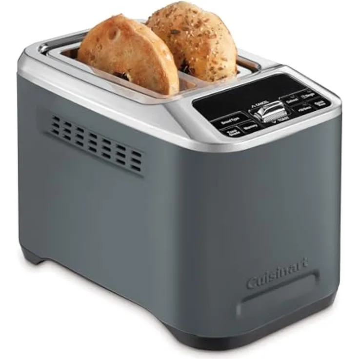 Cuisinart Smart Elite 2-Slice Toaster, Edelstahl Denim Finish, mit extra-langen Schlitz, 7 Bräunungsstufen, Bagel- und Defrost-Funktion, High-Lift QuickView™ und +30sec Toast Boost