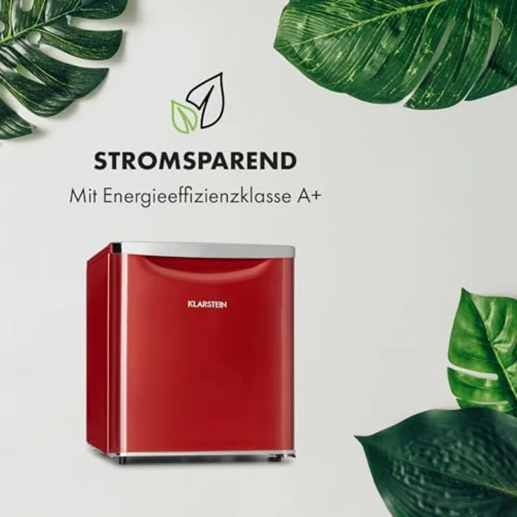 Klarstein Yummy - Kühlschrank mit Gefrierfach, leise 41 dB, 47 L, rot – Bild 5