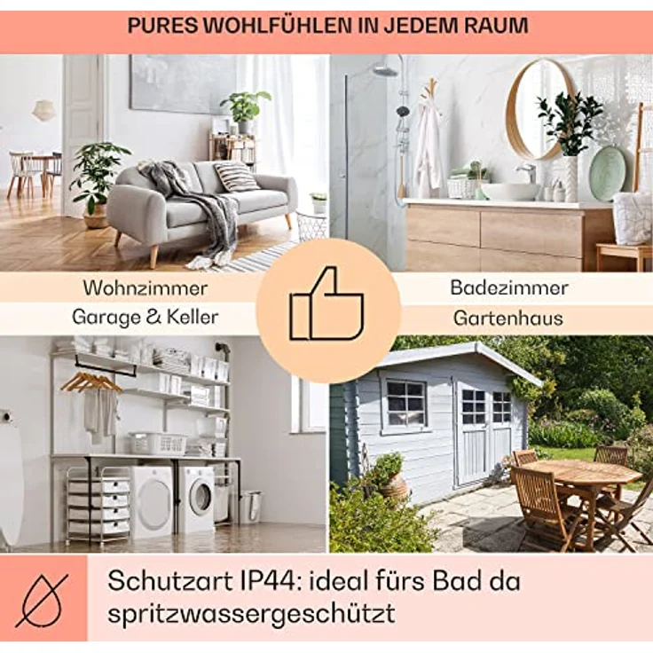 Klarstein Infrarotheizung mit Thermostat, 700W Elektroheizung, Smart Home Bild-Infrarotheizung zur Wandmontage, IR mit IoT/WiFi App-Control, Feuchtraum Flach-Heizkörper, CO2-Freie Wand Heizung – Bild 5
