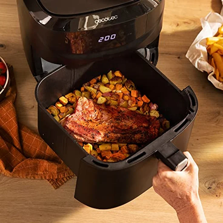 Cecotec Heißluftfritteuse Cecofry Absolute 7600 7,6 L. 2000 W, digital und kompakt, PerfectCook-Technologie, einstellbare Temperatur und Zeit, Touchpad, 8 Modi – Bild 3
