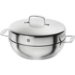 ZWILLING Plus Räuchertopf 33 cm, Edelstahl, Silber, fettfreies Räuchern von Fisch, Fleisch und Gemüse