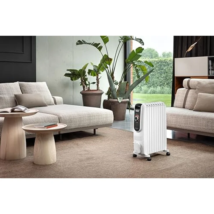 Delonghi TRD50820 Ölradiator Dragon 5, 2000 Watt Heizleistung, elektronische Temperaturregelung, schwarz und weiß – Bild 7