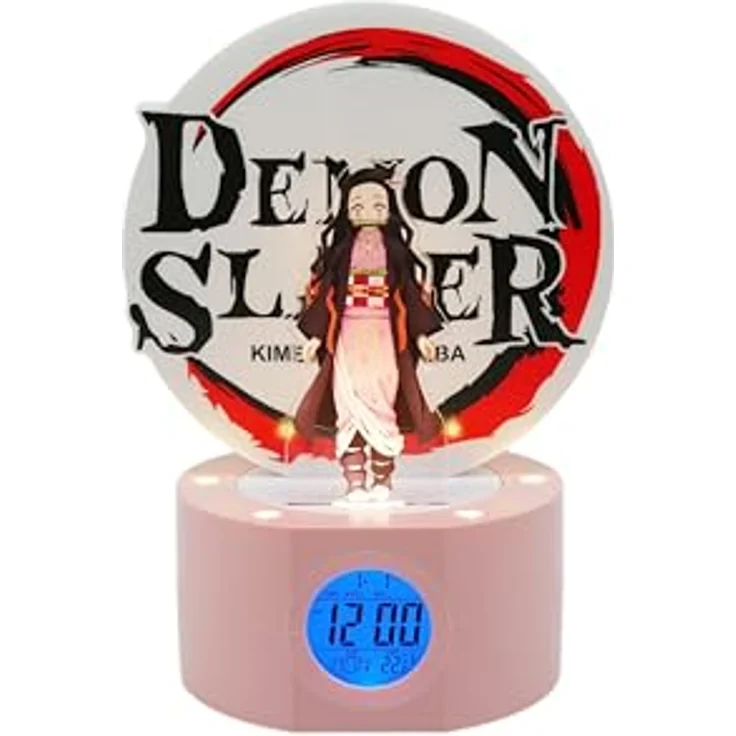 Teknofun DEMON SLAYER Nezuko Wecker, LED Lichtwecker mit digitaler Anzeige, 22 cm, kabellos, Alarmeinstellung – Bild 1