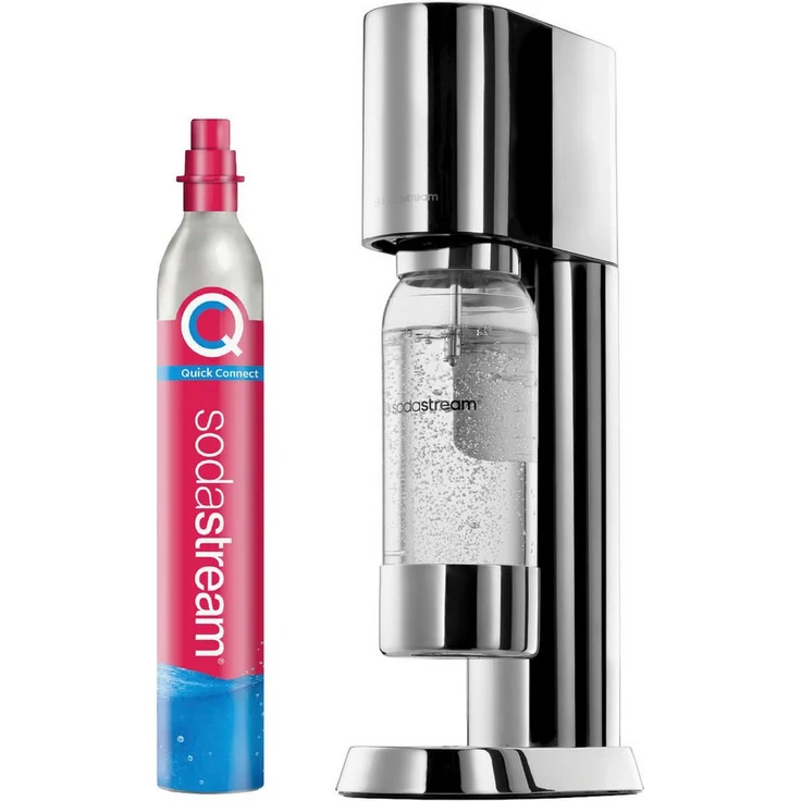 SodaStream ENSO, Premium Wassersprudler aus Metall, inkl. 1x 1 l Kunststoffflasche und 1x QC Zylinder, Set 3-tlg.