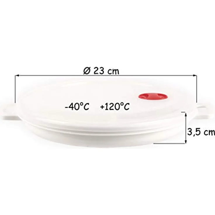 Mikrowellenteller mit Deckel und Einteilung 23 cm – Bild 4