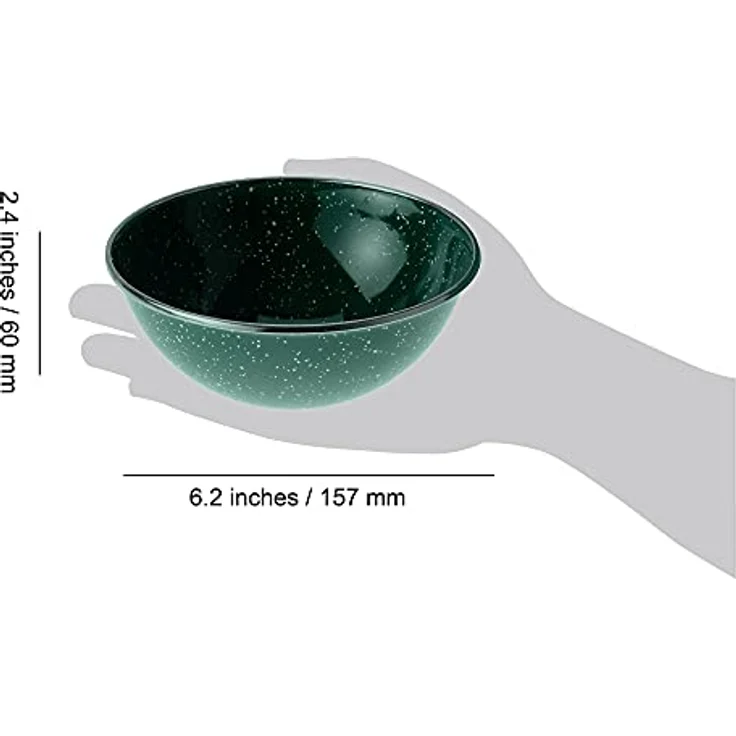 GSI Rührschüssel 155 mm, feuerfeste Emaille in grün, robust und leichtgewichtig – Bild 2