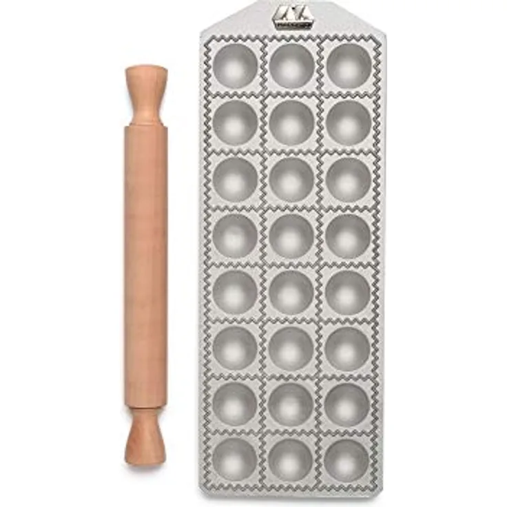 Marcato Ravioli Tablet 24 Ronde Agnolotti, Silber, 8382