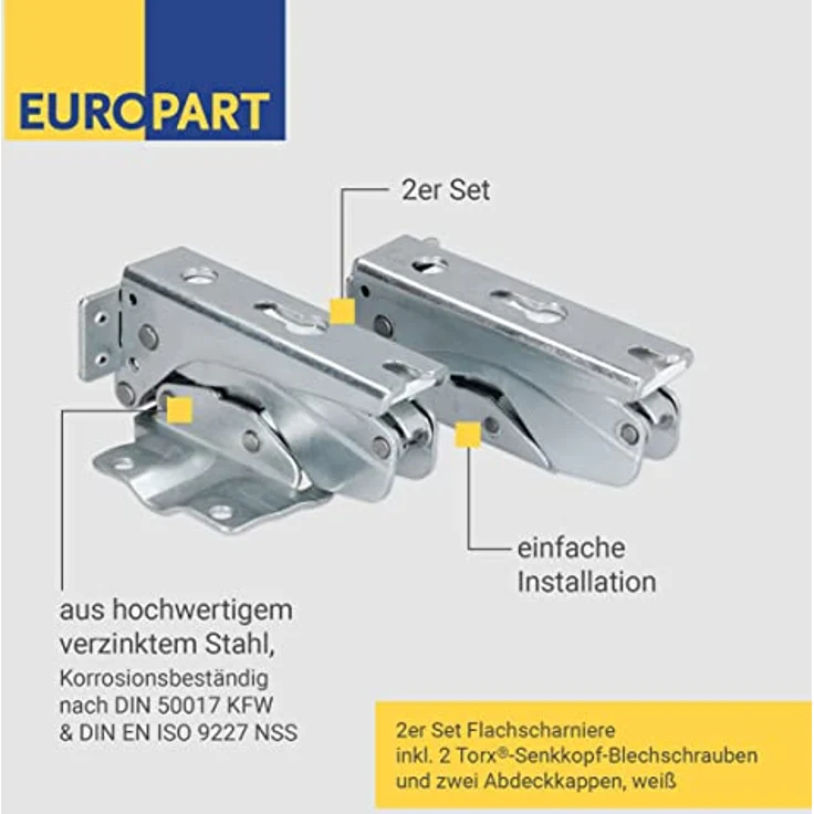 Türscharnier Set wie BOSCH 00481147 für Kühlschrank Gefrierschrank Kühlgefrierkombination L95mm/B54mm/42mm 481147 – Bild 3