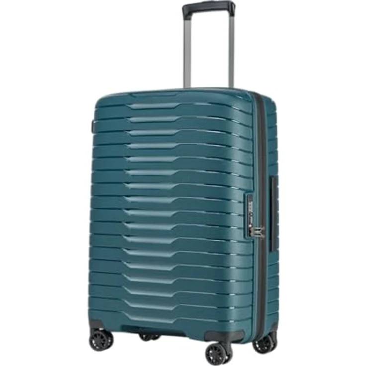 Stratic NOVIUM Hartschalenkoffer, Trolley Größe M, erweiterbar, 4 Rollen, TSA-Zahlenschloss, Polypropylen, Innenfutter aus recyceltem PET, Petrol – Bild 4