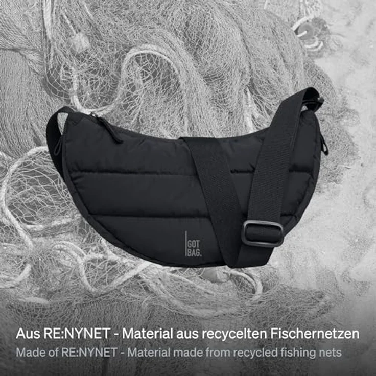 Got Bag Umhängetasche Got Bag PUFFER MOON BAG SMALL MONOCHROME black, wasserabweisendes Material, recycelte Materialien – Bild 2