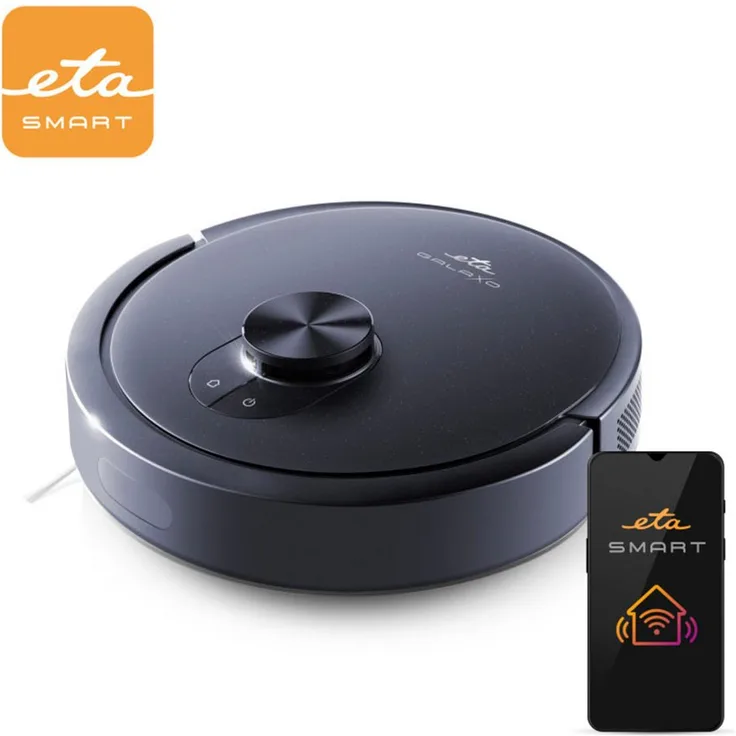 eta Saugroboter mit Wischfunktion Galaxo 423990000, beutellos, 5000 Pa Saugkraft, 150 Minuten Laufzeit, 360°-Laser-Navigation, Alexa-kompatibel