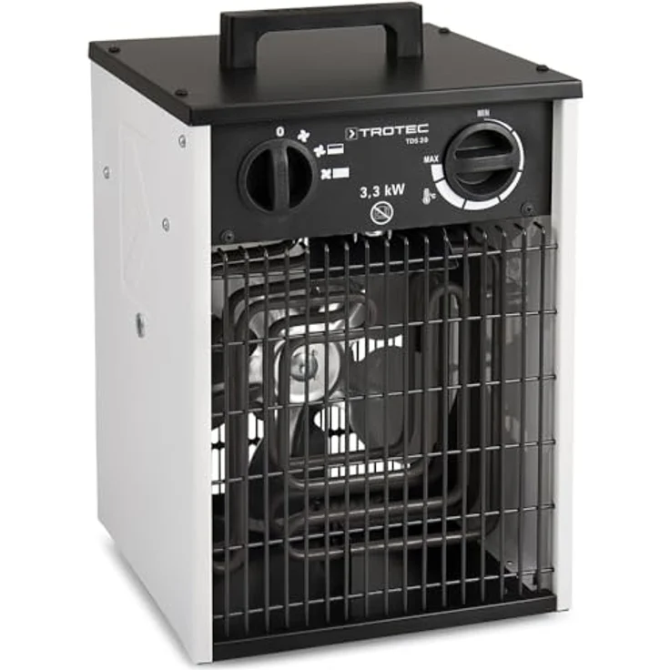 TROTEC Elektro Heizlüfter TDS 20, Bauheizer mit 1,65 kW / 3,3 kW Heizleistung, Luftmenge 335 m³/h, stufenlos regulierbar, sauerstoffverbrauchsfrei – Bild 1