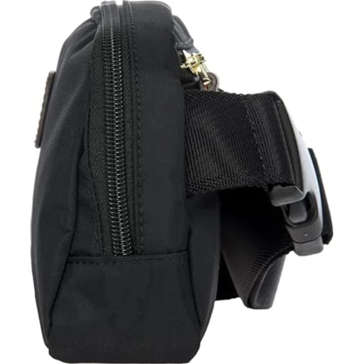 Brics X-Collection Mini Bag, Umhängetasche 18 cm, schwarz, Nylon mit Reißverschluss, verstellbarem Umhängeriemen und Innen- und Aussentaschen – Bild 3
