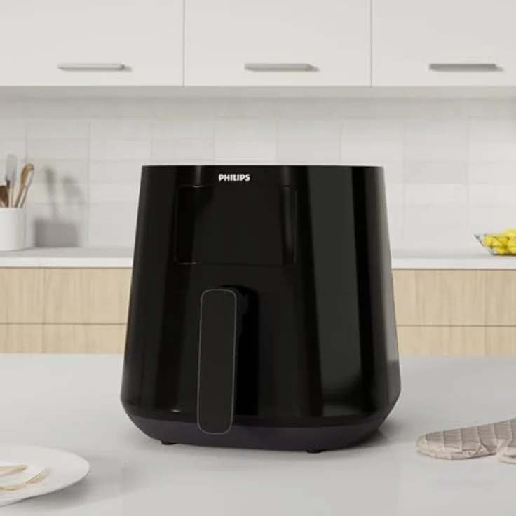 Philips HD9280 Heißluftfritteuse, ohne Öl, 2000 Watt, 1200 g Kapazität, Airfryer XL, 6,2 Liter Fassungsvermögen, WiFi-Konnektivität, schwarz – Bild 2