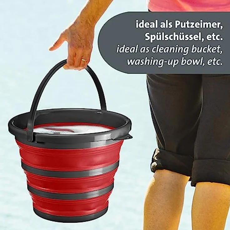 Westmark Eimer – faltbarer Eimer mit Henkel, platzsparend und tragbar, praktischer Falteimer für Camping, Reinigung oder zum Spielen für Kinder, ideal für Tiny Living – 10 Liter – Bild 5