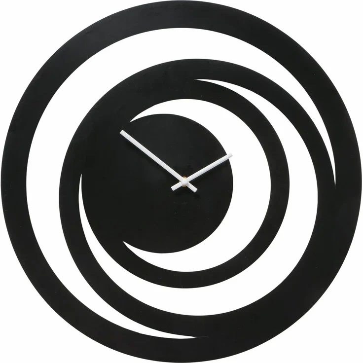 Boltze Home Nello, Wanduhr mit analoger Anzeige, 50 cm, matt schwarz aus Aluminium und Eisen