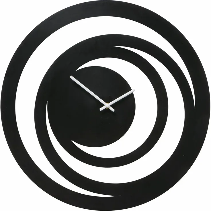 Boltze Home Nello, Wanduhr mit analoger Anzeige, 50 cm, matt schwarz aus Aluminium und Eisen