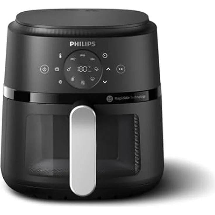 Philips Série 2000 Airfryer NA211/00, Heißluftfritteuse mit 1300 W, 3,2 Liter Behälter, 13 Kochmodi, schwarz und grau – Bild 2