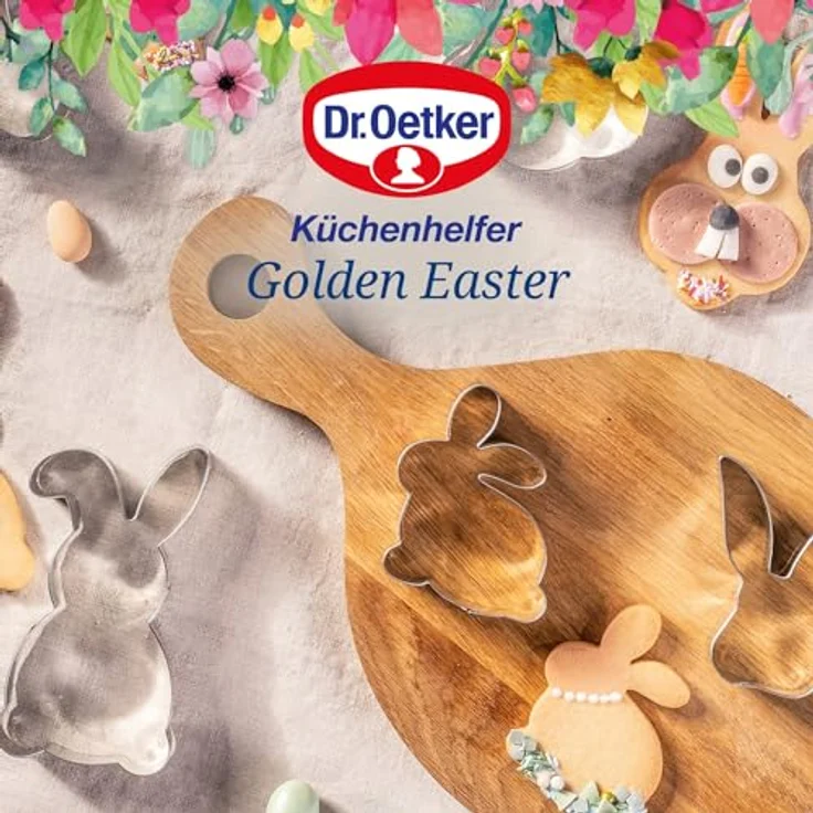Dr. Oetker Ausstecher Waldzauber, 5-teiliges Set aus Edelstahl für Ostern, Motive: Schnecke, Rehkitz, Ente, Schmetterling, Blume, spülmaschinengeeignet, Silber – Bild 3