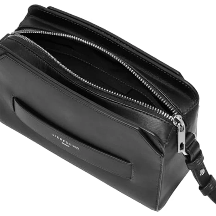 Liebeskind Berlin Lora Calf Optic Umhängetasche Camera Bag, aus echtem Leder, Farbe Schwarz, mit abnehmbarem und verstellbarem Schulterriemen – Bild 3