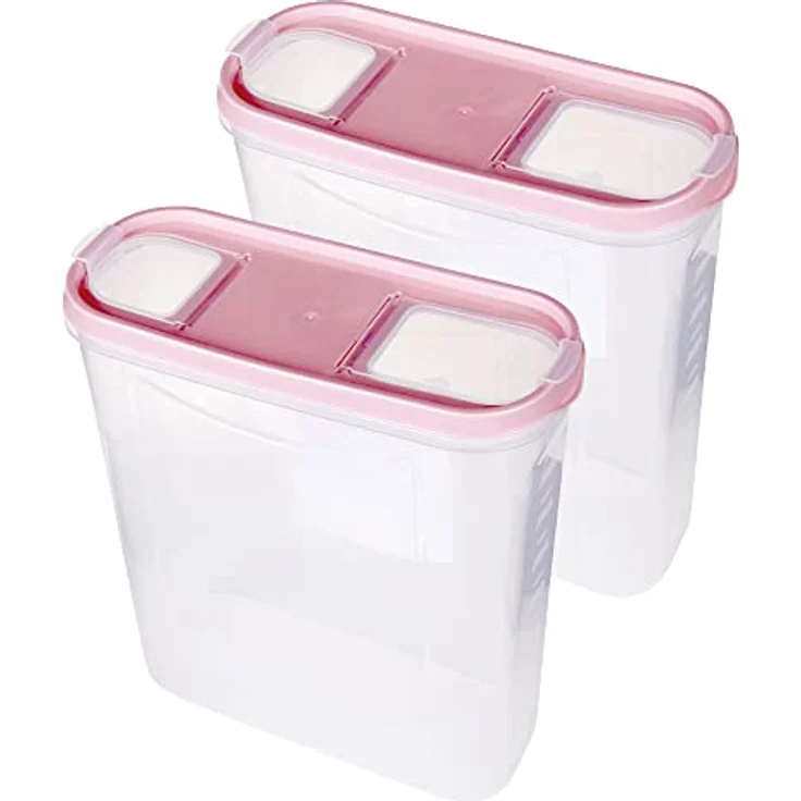 Bestlivings Vorratsdose Müslispender, 2-tlg. Set, 4,5 Liter, luftdicht, transparent, Kunststoff, 8,5cm x 22cm x 26cm – Bild 1