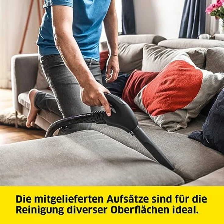 Kärcher Dampfsauger SV 7, Dampfdruck: 4 bar, Aufheizzeit: 5 min, Saug- und Dampfmengenregulierung, mehrstufiges Filtersystem, 2-Tank-System, mit Bodenreinigungsset, Polster- und Fugendüse, Möbelpinsel – Bild 4