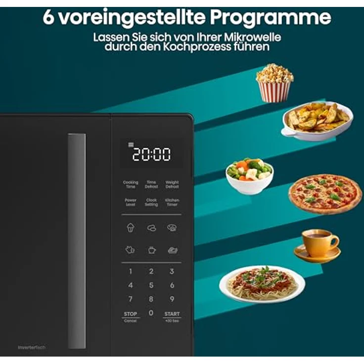 Hisense Mikrowelle H23MOBS4HI, Mikrowelle, 23 l, Schwarz, INVERTER-Technologie, 900 W, 10 Leistungsstufen – Bild 9