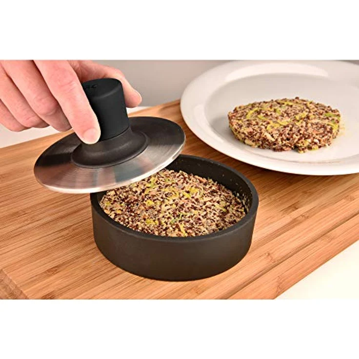 WMF BBQ Burgerpresse Edelstahl 12,5 cm, Pattypresse für gleichmäßige Patties für leckere Hamburger, Cheeseburger, Vegi-Burger-Presse, Gemüsepresse – Bild 6