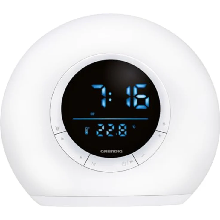 Grundig Tageslichtwecker, Lichtwecker mit Radio und Bluetooth, LED-Anzeige, Naturgeräusche und Sunset-Funktion, Weiß – Bild 2