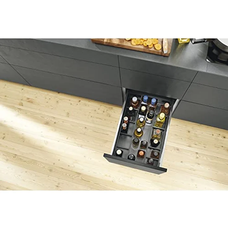 Blum Ambia-Line 200, Küchen Organizer mit Flaschenset und Querteilern, Schwarz – Bild 2