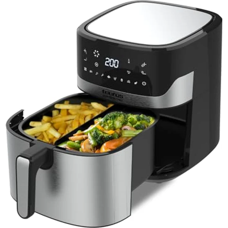 "Taurus Fritteuse Airfryer Heißluftfritteuse Taurus AIR FRY DIG 7SW, digitales Display, schwarz" – Bild 2
