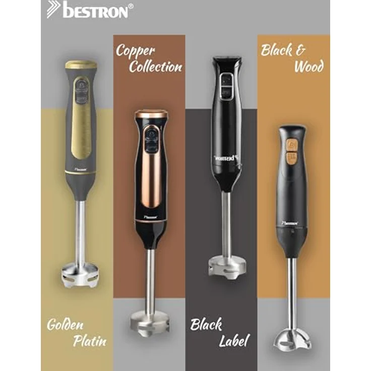 Bestron ASM250Z Stabmixer, 250W, 2 Geschwindigkeiten, Turbostufe, schwarz – Bild 7