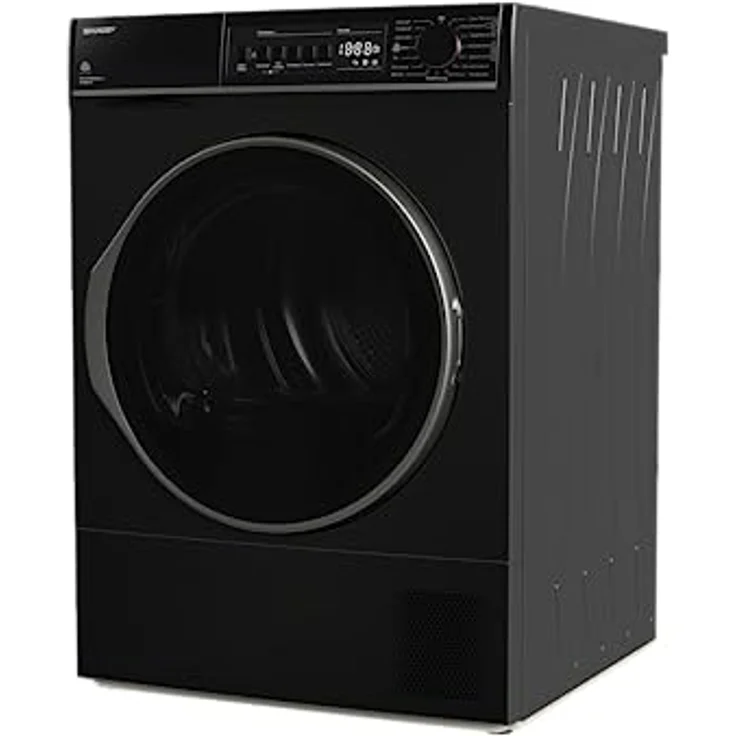 Sharp KD-ROHB8GBA+++-DEWärmepumpentrockner / A+++ / 8 kg / 15 Programme inkl. 30 min Kurzprogramm / BubbleDrum-Schontrolmmel mit LED-Trommelbeleuchtung / Ablaufschlauch / Schwarz – Bild 2