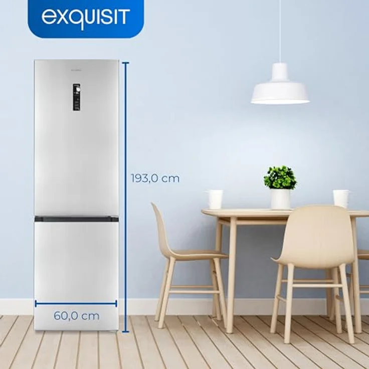 Exquisit KGC350-105-NF-040C inoxlook | 347 L Volumen | Kühl Gefrierkombination No Frost | Türanschlag wechselbar | Kühlgefrierkombination freistehend – Bild 4