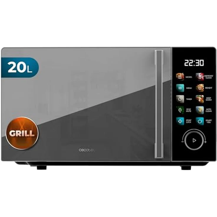 Cecotec Mikrowelle Proclean 6130, digitale Mikrowelle mit Grill, 20L, 700W, schwarz – Bild 1